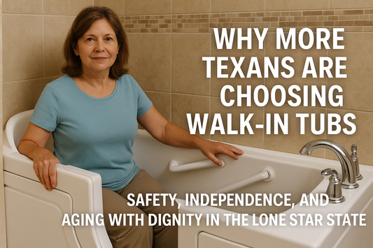 Walk in tub installed in a Houston Texas home for safe senior bathing