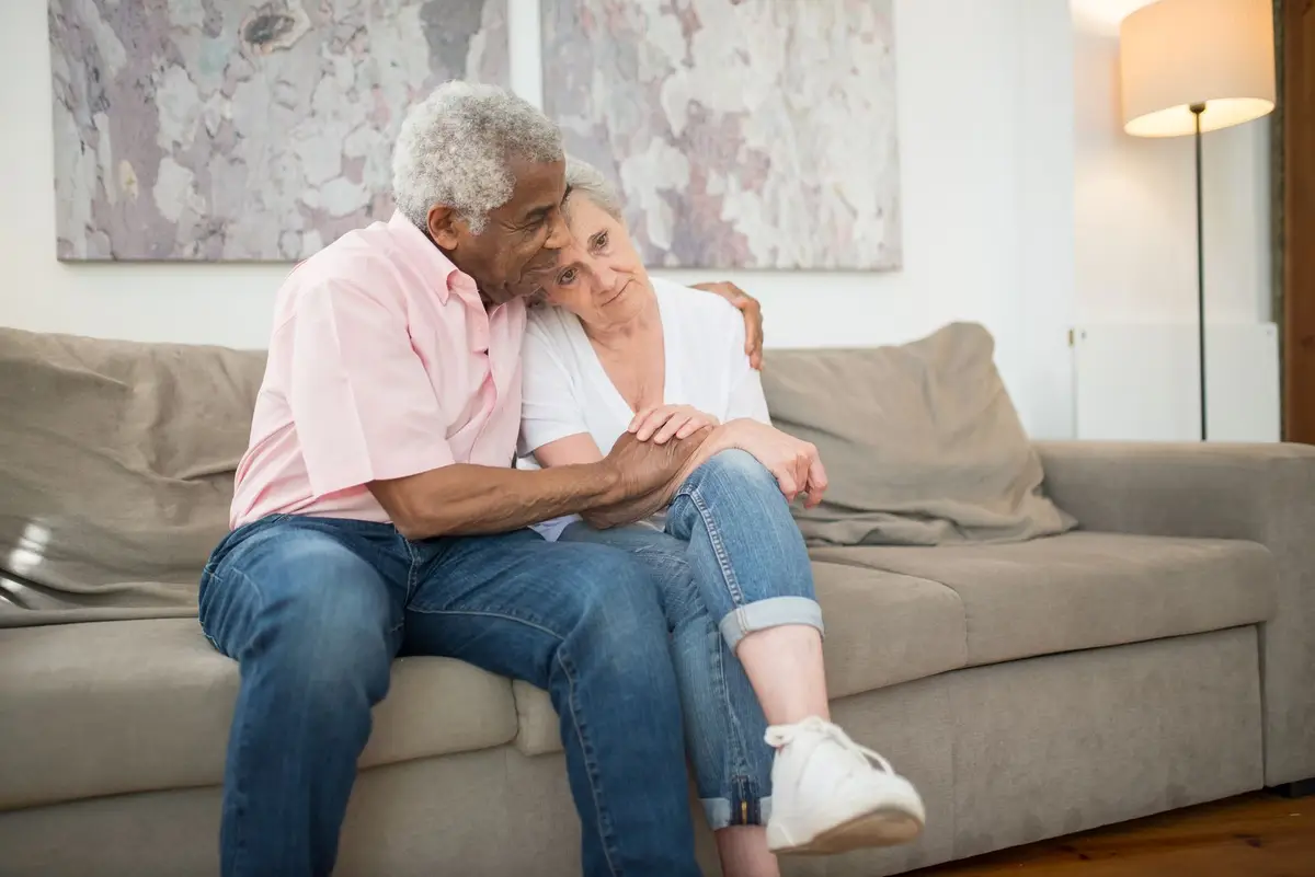 Older couple relaxing together at home (Older adults in the Houston area, by the numbers)